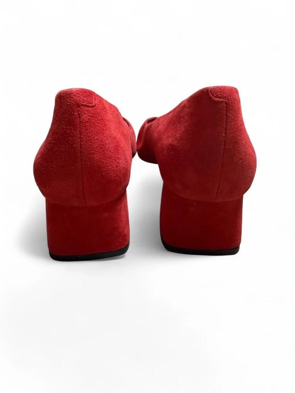 Lafayette 148 New York Crimson Red Suede Peep-Toe Pumps